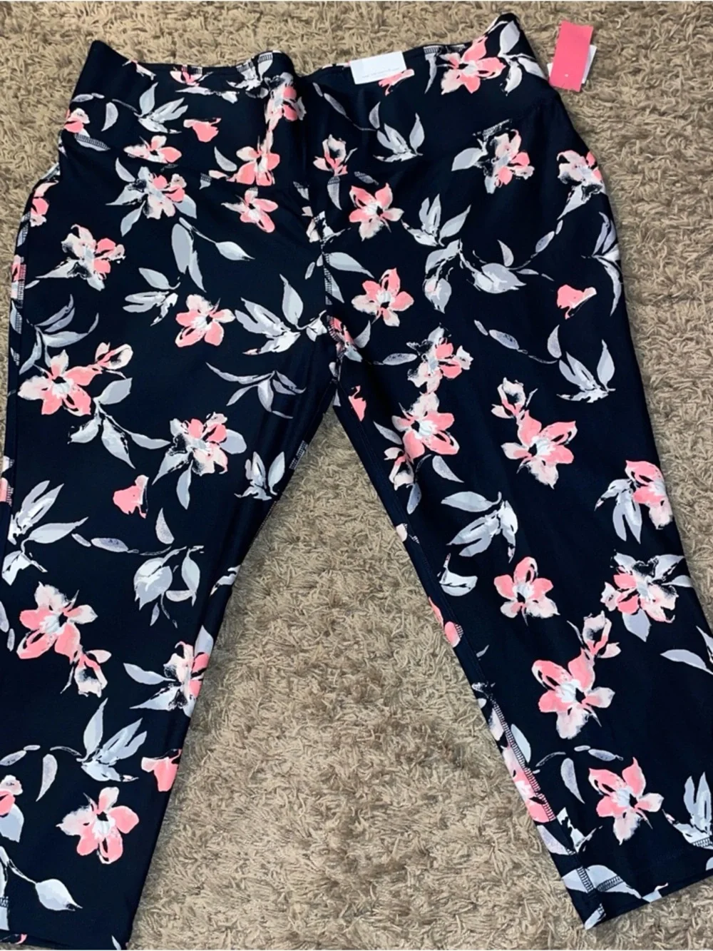Lane Bryant Navy Floral Cropped Pants‎ W/matching top 22/24 NWT